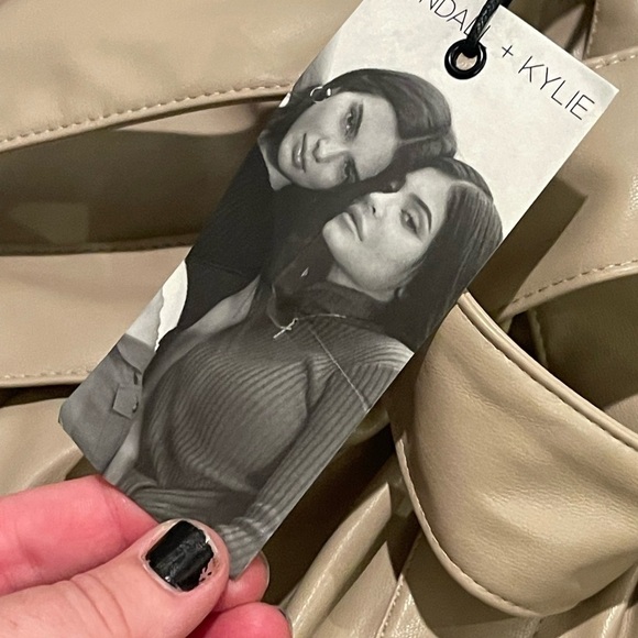 Kendall + Kylie nwt vegan leather tan high rise skirt - Picture 9 of 11